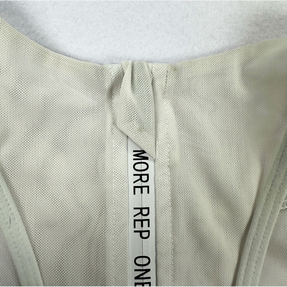 Zyia Active White Mesh High Neck Racerback Sports Bra with Back Zipper - Picture 10 of 11